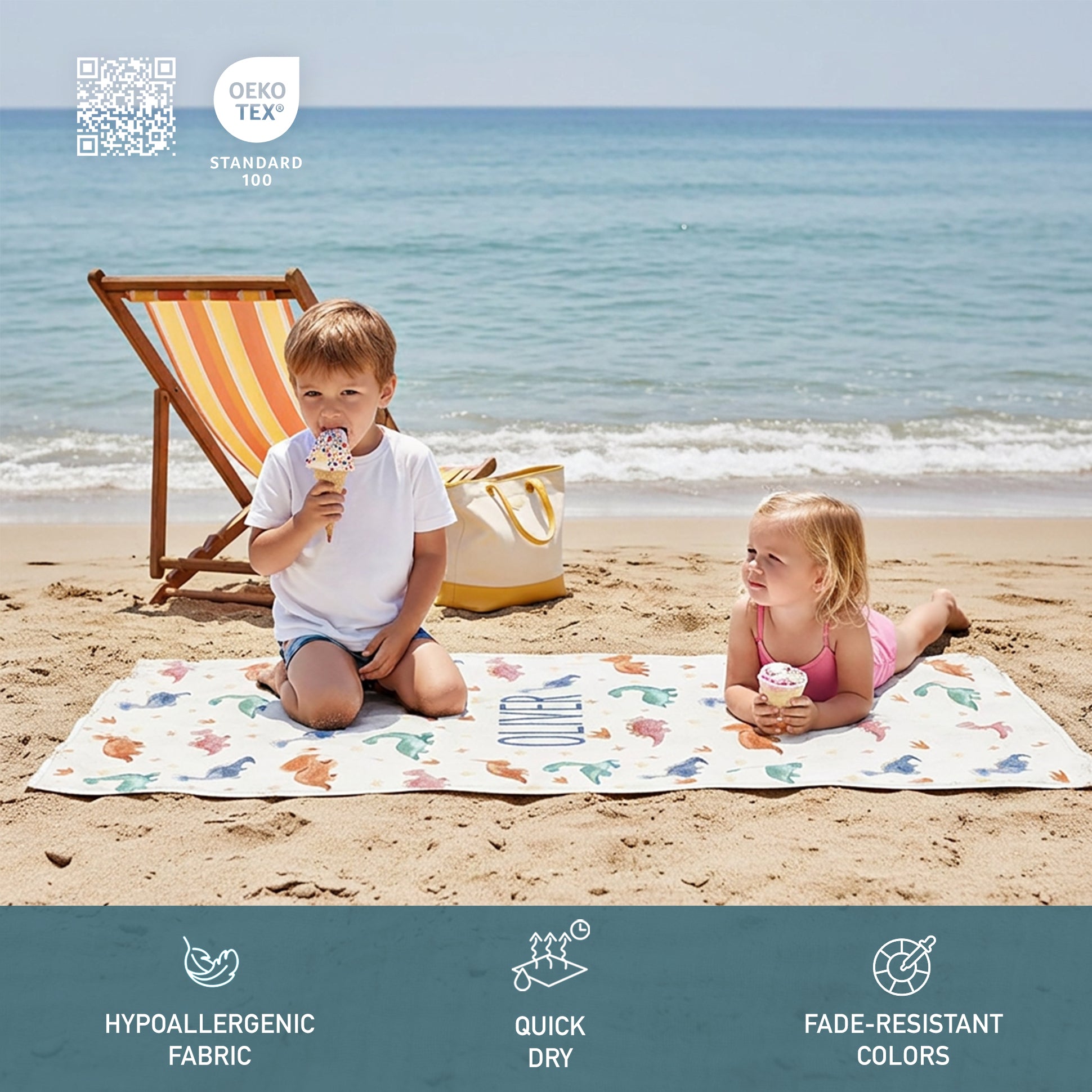 Personalized “Dinosaur World” Beach Towel
