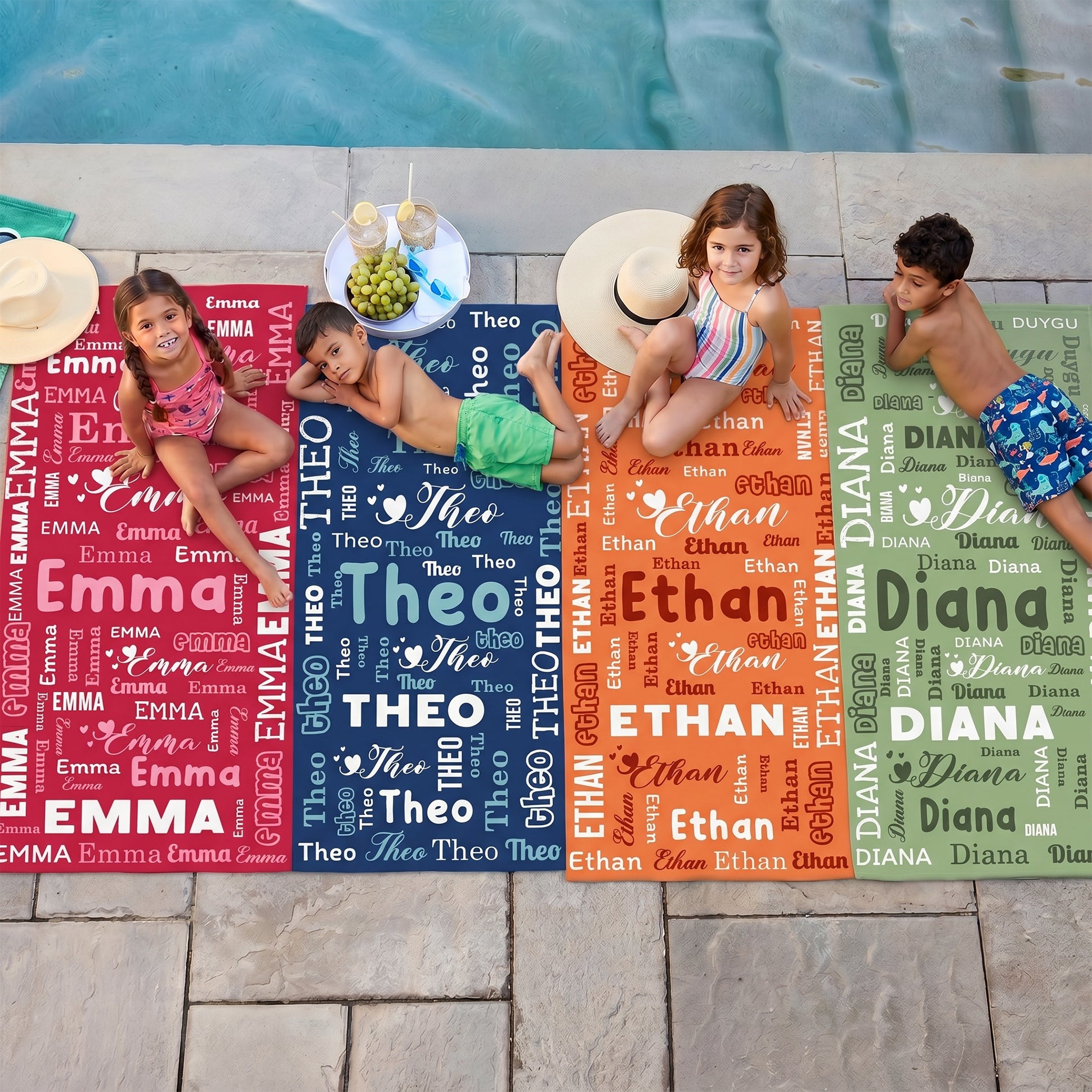 Personalized “Name Celebration” Series Beach Towel-Bonibomlab Special Collection