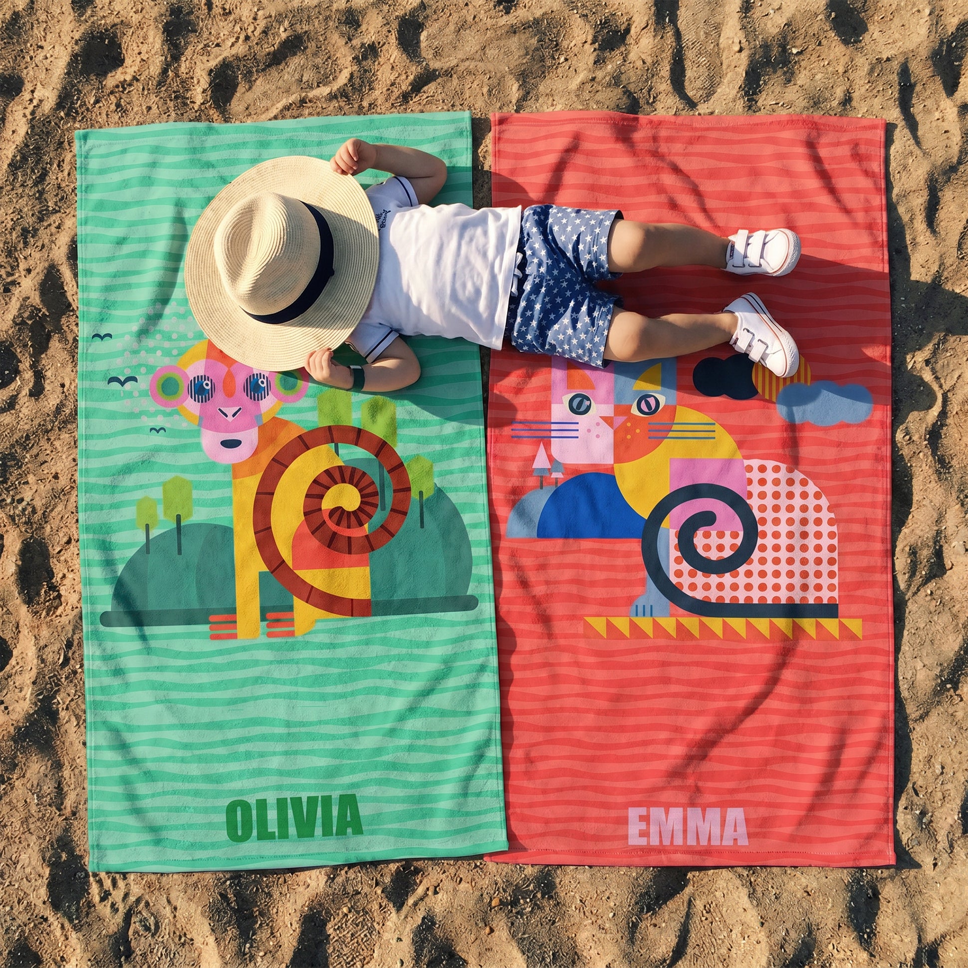 Personalized “Fauna Pop” Series Beach Towel – Bonibomlab Special Collection