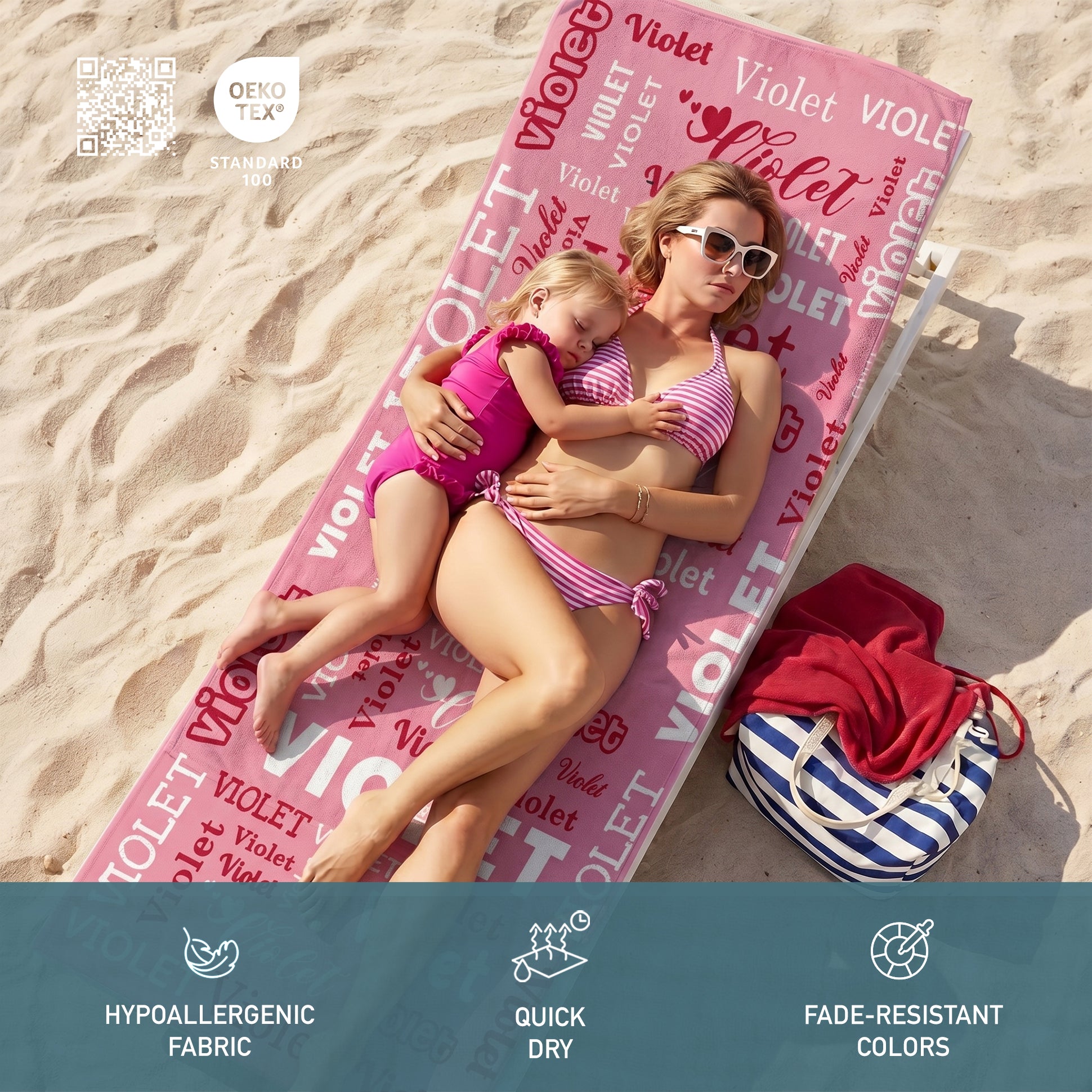 Personalized “Name Celebration” Series Beach Towel-Bonibomlab Special Collection