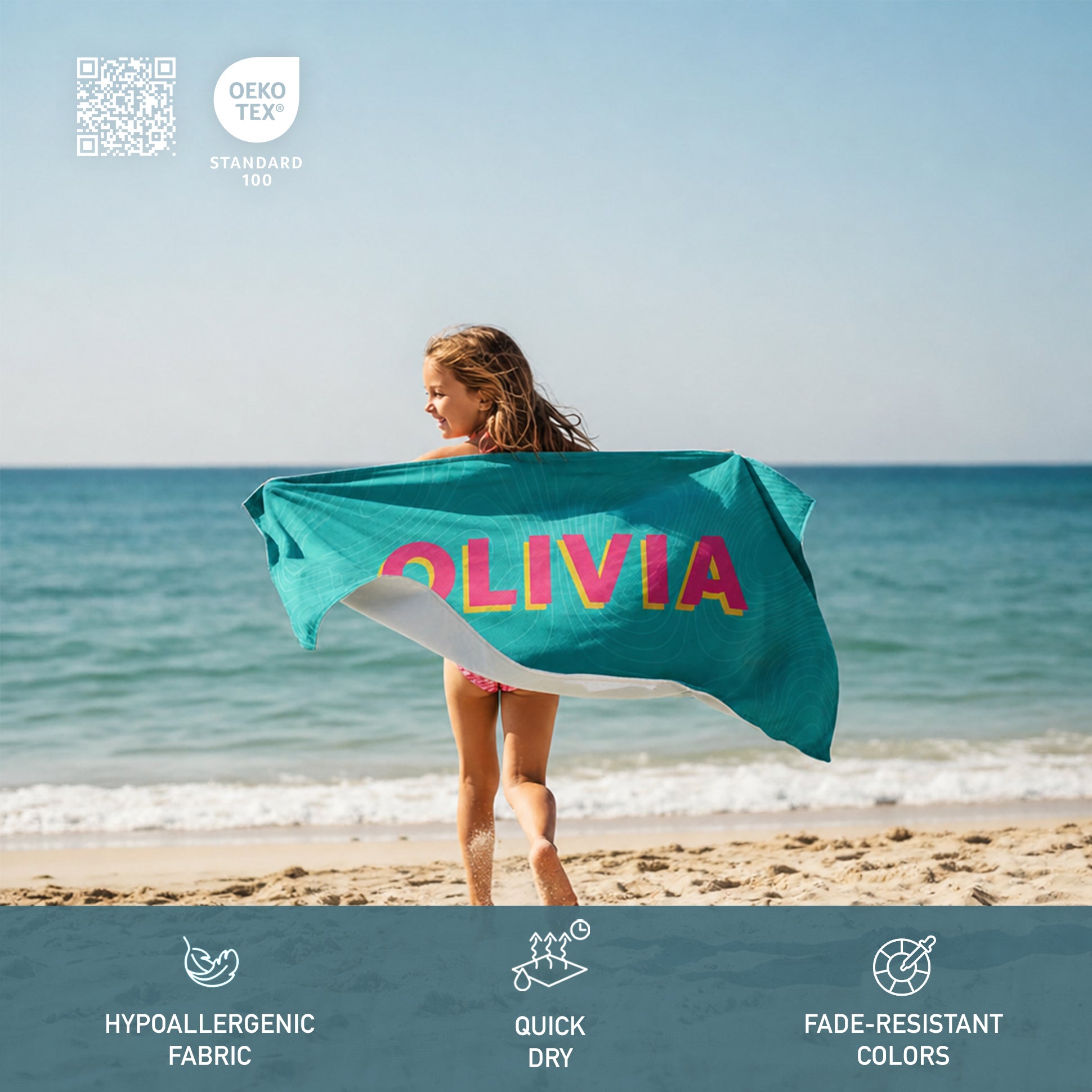 Personalized "Color Splash" Beach Towel