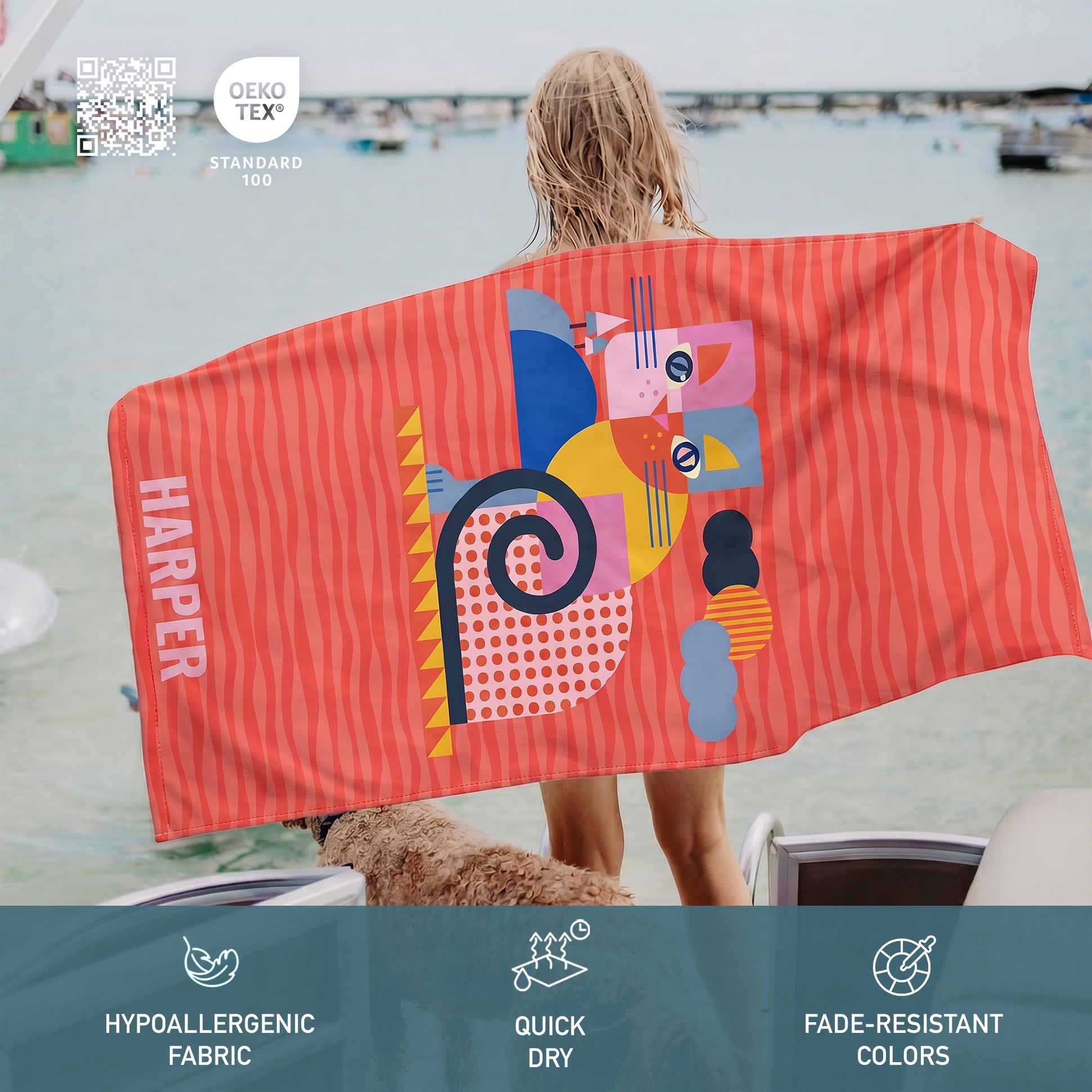 Personalized “Fauna Pop” Series Beach Towel – Bonibomlab Special Collection