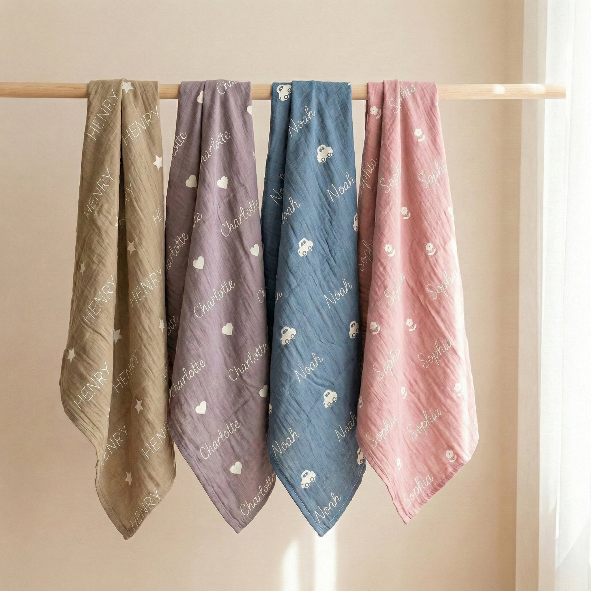 Coperta per neonati in musola di cotone 100% personalizzata