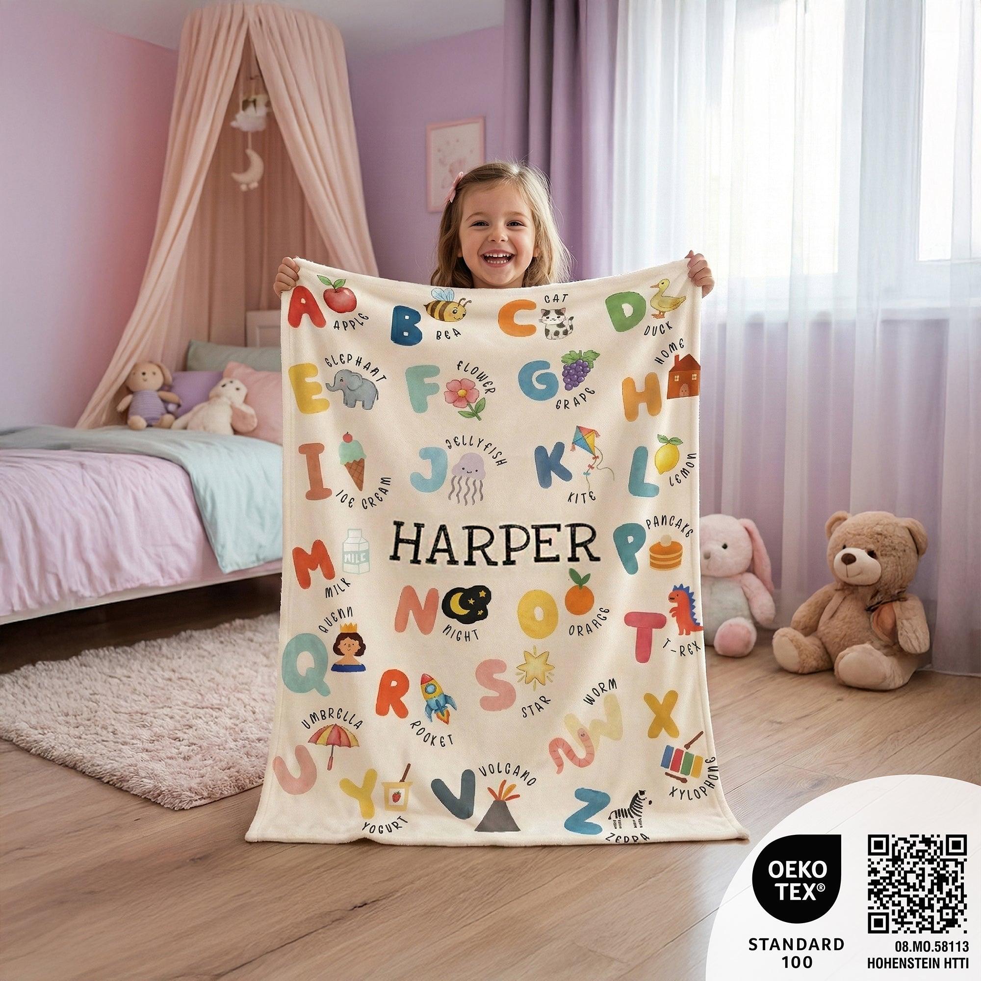 Die Warmie™ Alphabet-Decke