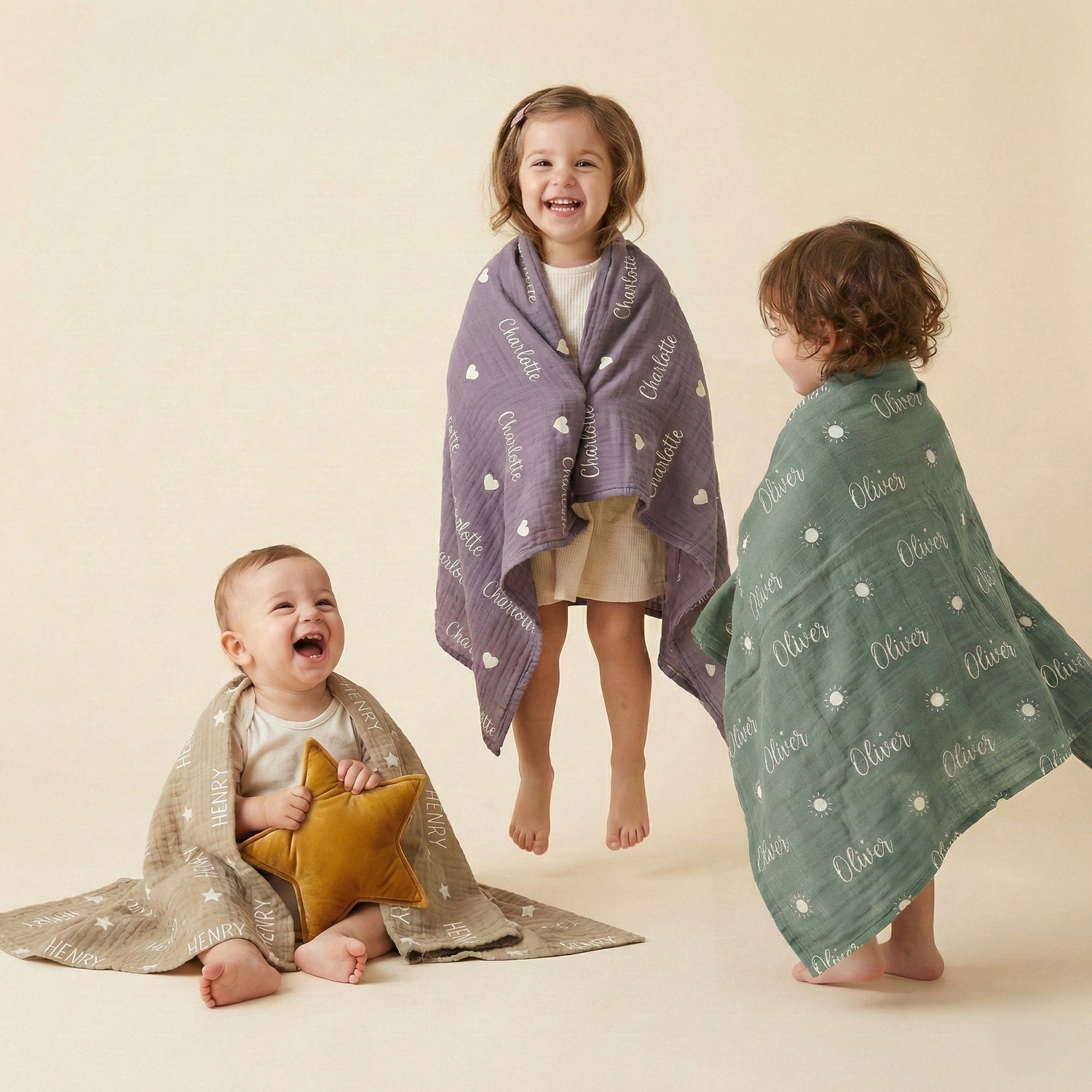 Personalized %100 Cotton Muslin Baby Blanket
