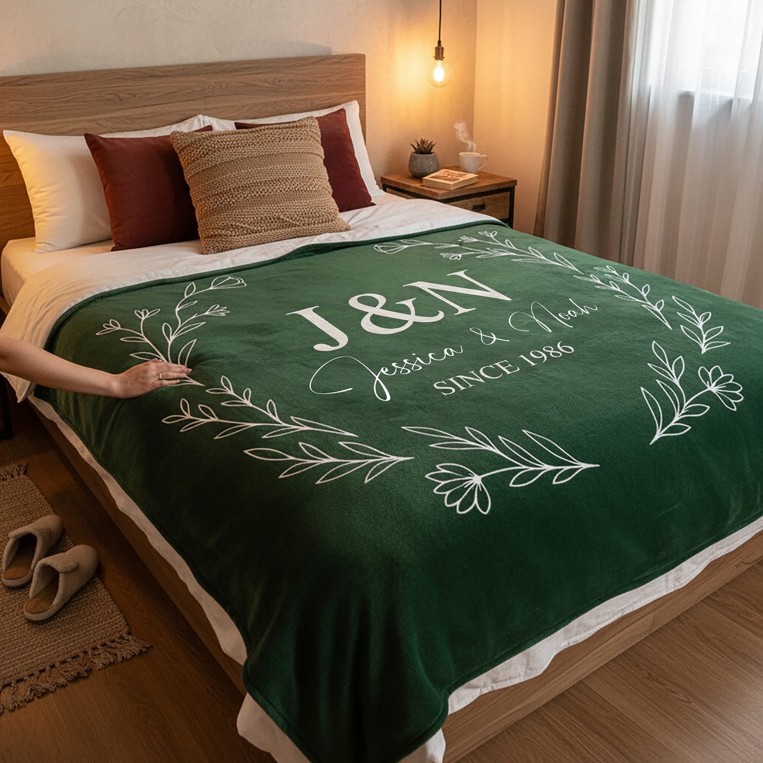 BonibomLab Couple Blanket With Name And Date