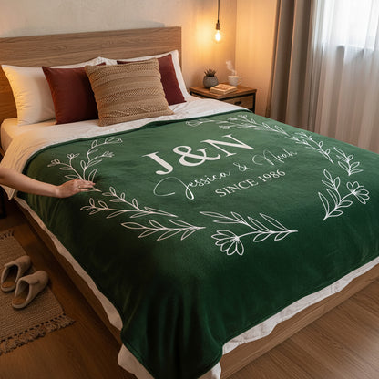 BonibomLab Couple Blanket With Name And Date