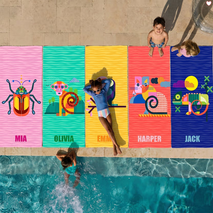 Personalized “Fauna Pop” Series Beach Towel – Bonibomlab Special Collection