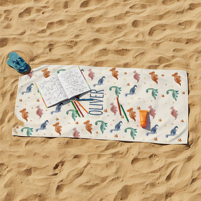 Personalized “Dinosaur World” Beach Towel