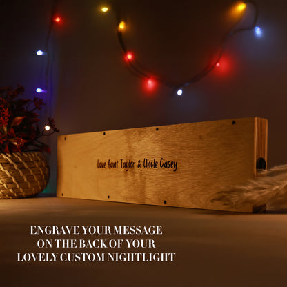 PERSONALIZED BIRCH WOOD KIDS NIGHT LIGHT