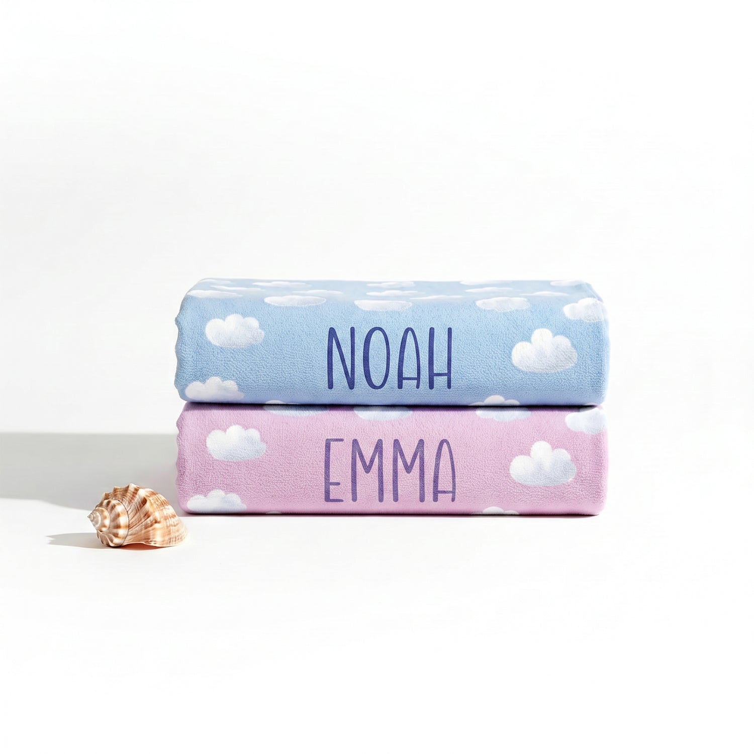 ☁️ Bonibomlab Cloud Collection | Personalized Beach Towel with Name