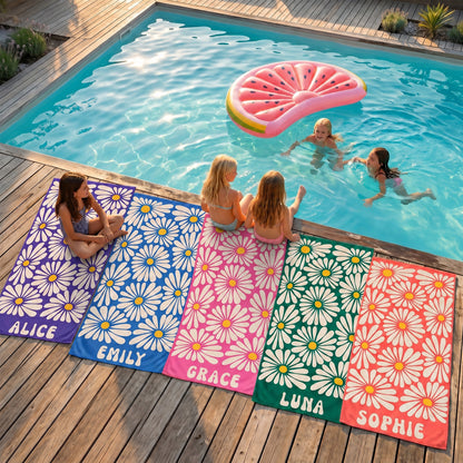 Bonibomlab Daisy Collection | Personalized Beach Towel