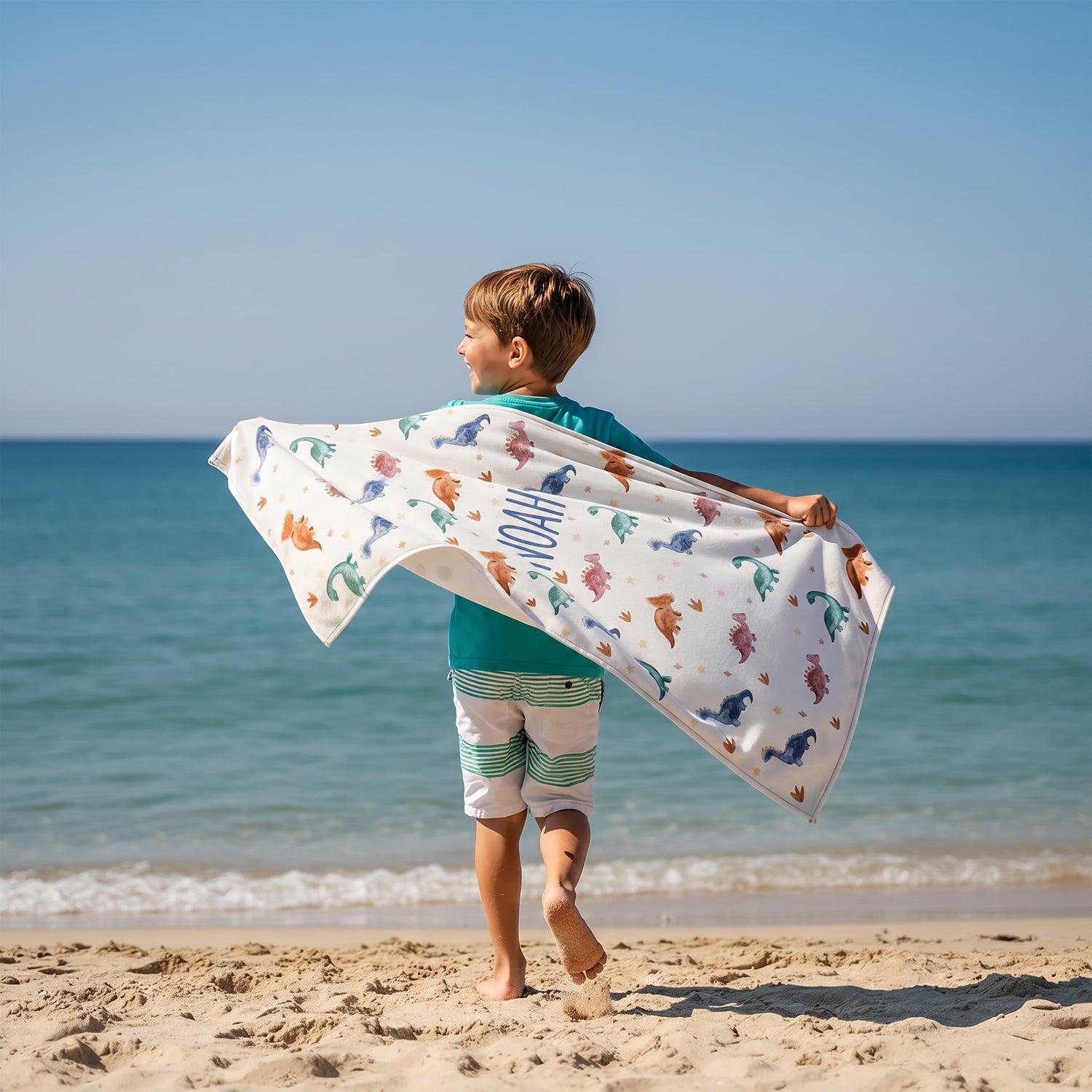 Personalized “Dinosaur World” Beach Towel