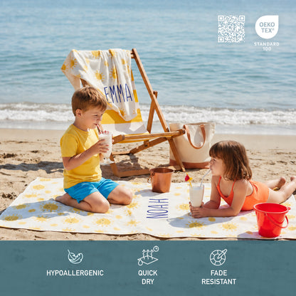 Personalized “Smiling Sun” Retro Kids Towel