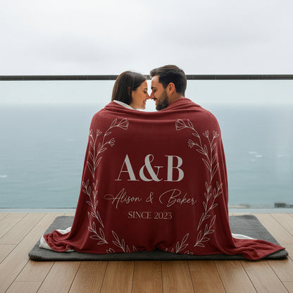 BonibomLab Couple Blanket With Name And Date