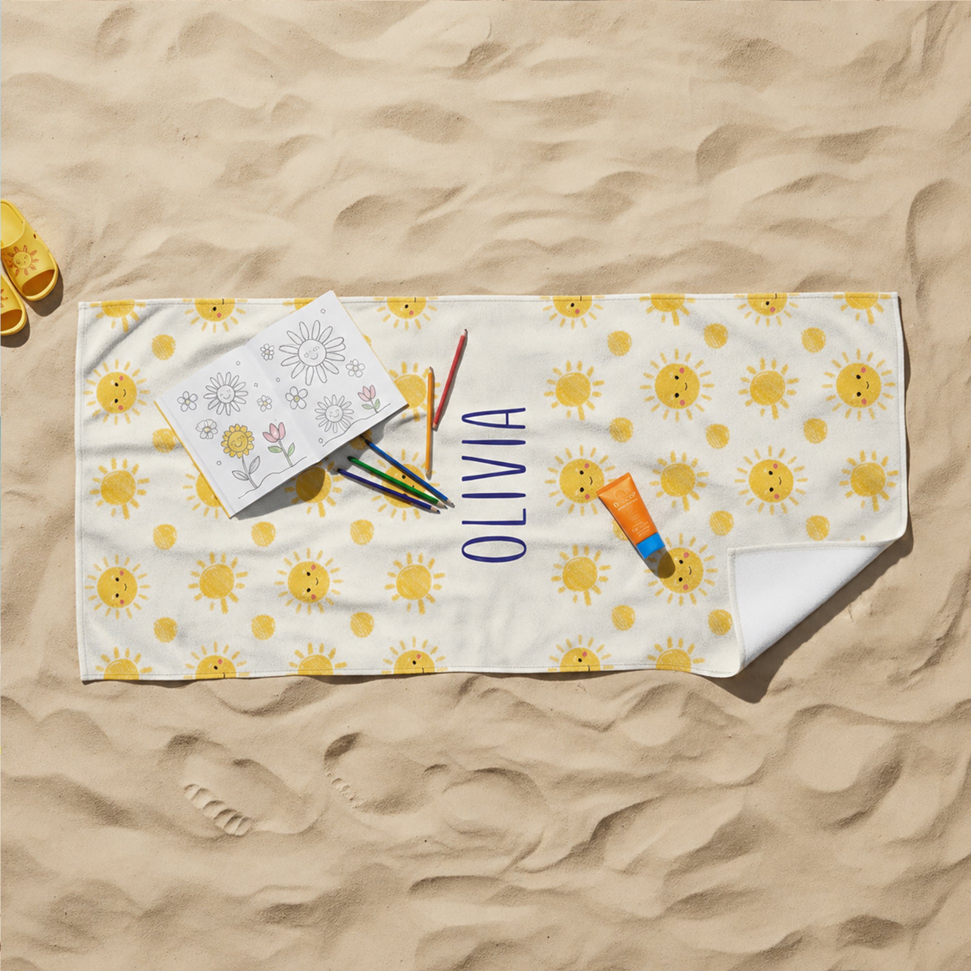 Personalized “Smiling Sun” Retro Kids Towel