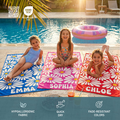 Bonibomlab Daisy Collection | Personalized Beach Towel