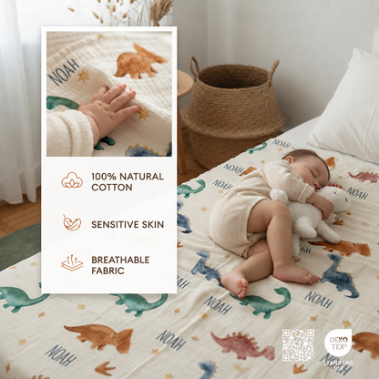 Coperta per neonati in musola di cotone 100% personalizzata (Copia)