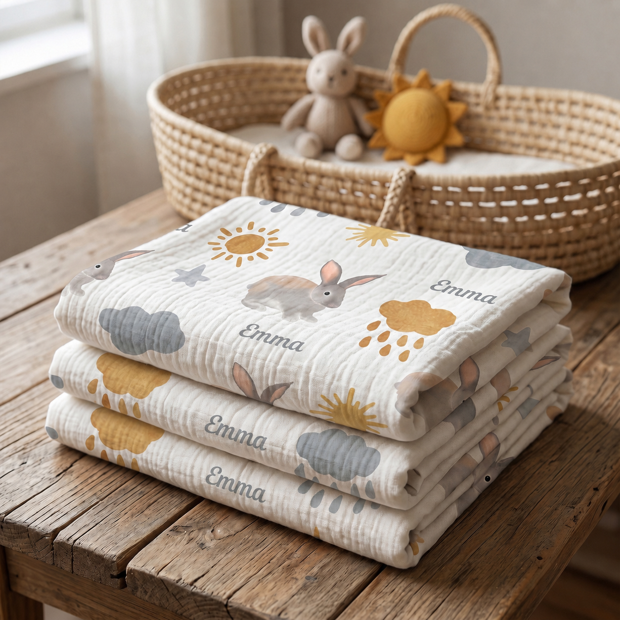 Coperta per neonati in musola di cotone 100% personalizzata (Copia)