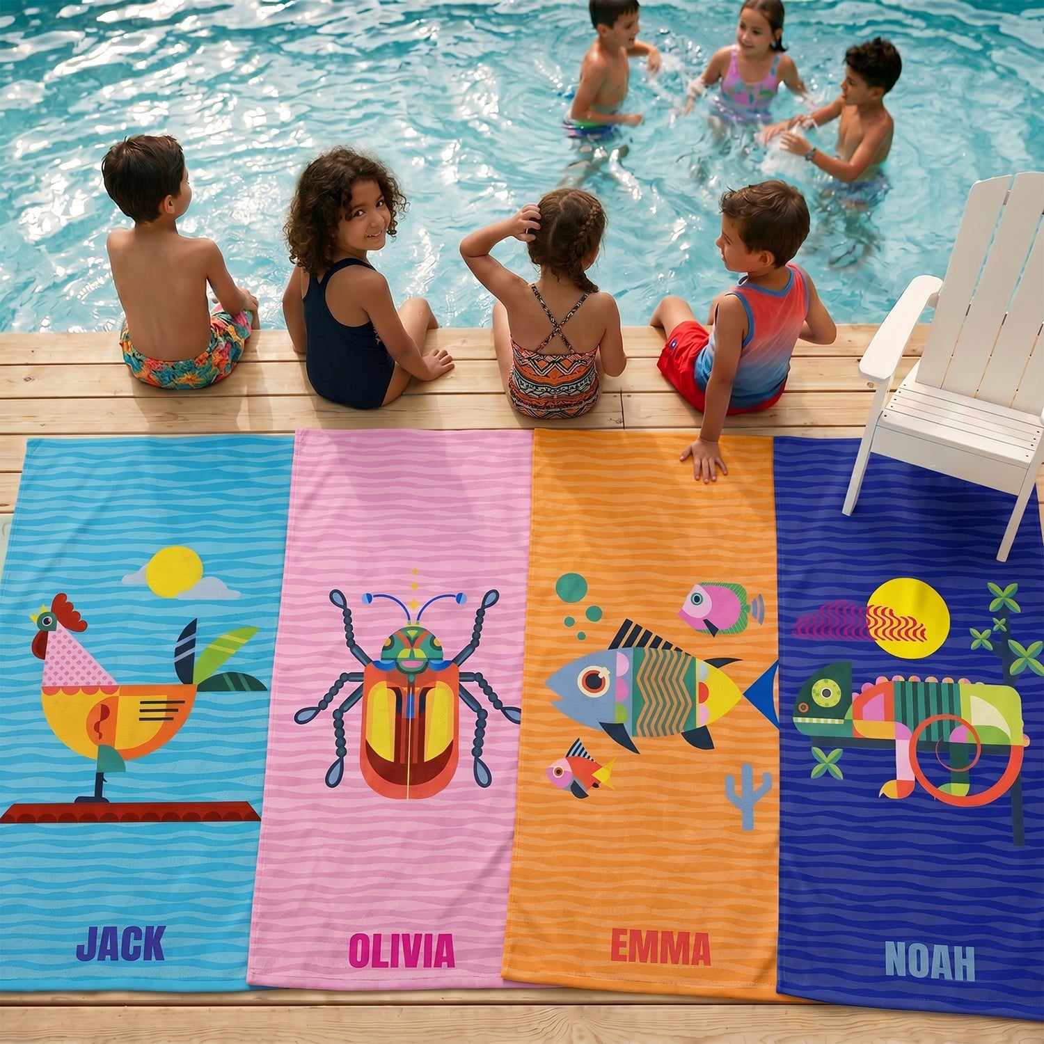 Personalized “Fauna Pop” Series Beach Towel – Bonibomlab Special Collection