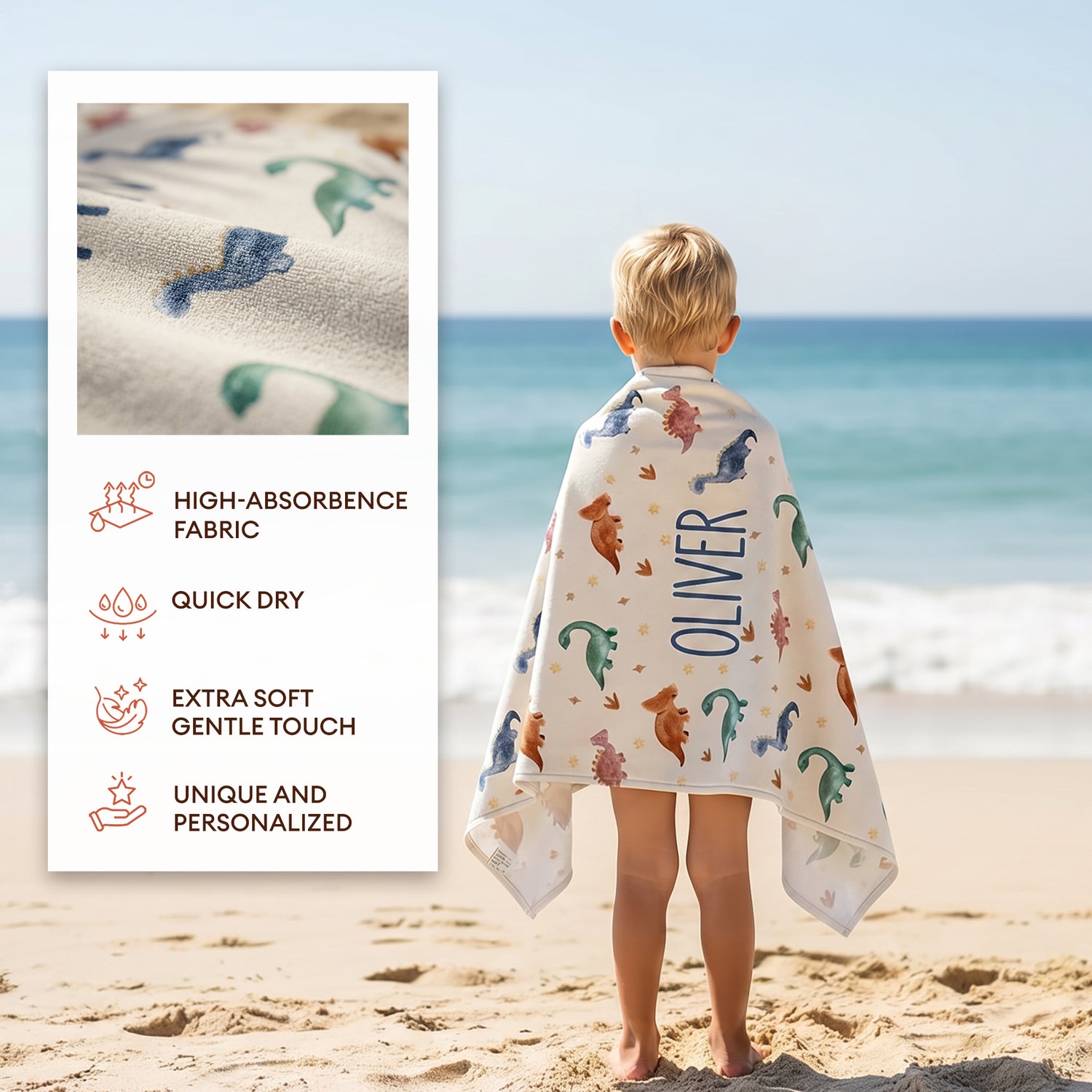 Personalized “Dinosaur World” Beach Towel