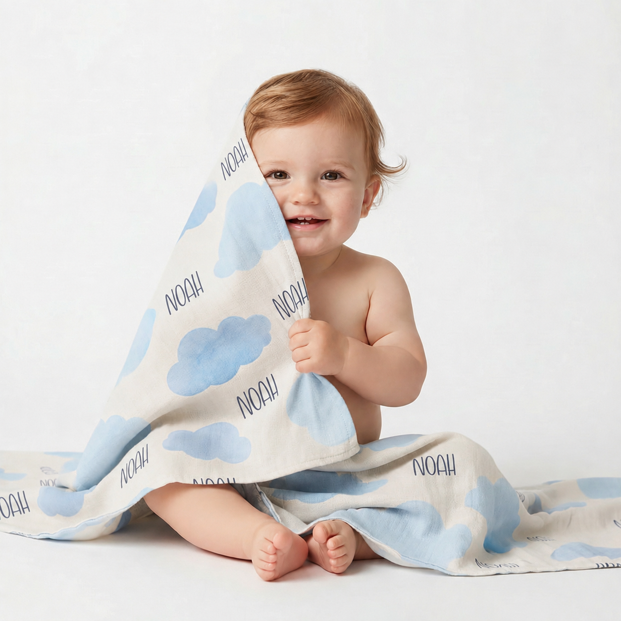 Couverture bébé personnalisée en mousseline 100 % coton