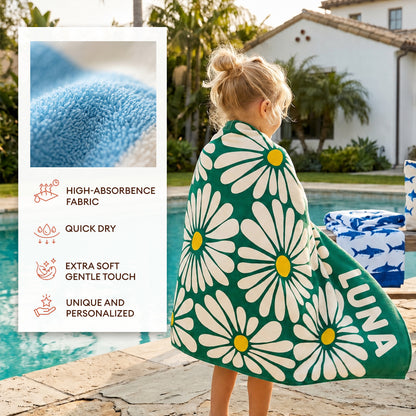 Bonibomlab Daisy Collection | Personalized Beach Towel