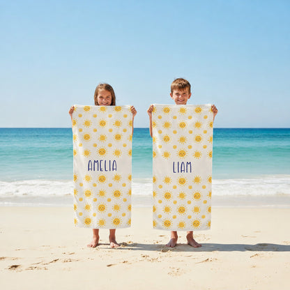 Personalized “Smiling Sun” Retro Kids Towel