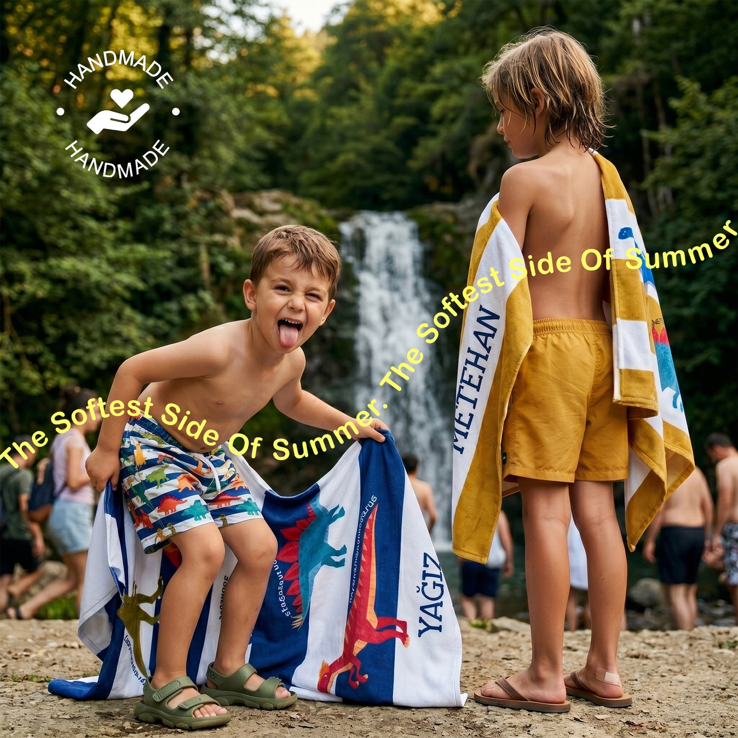 Personalized “Little Explorers: Dinosaur World” Beach Towel – Bonibomlab Special Collection
