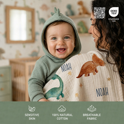 Coperta per neonati in musola di cotone 100% personalizzata (Copia)