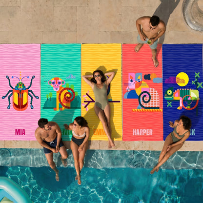 Personalized “Fauna Pop” Series Beach Towel – Bonibomlab Special Collection