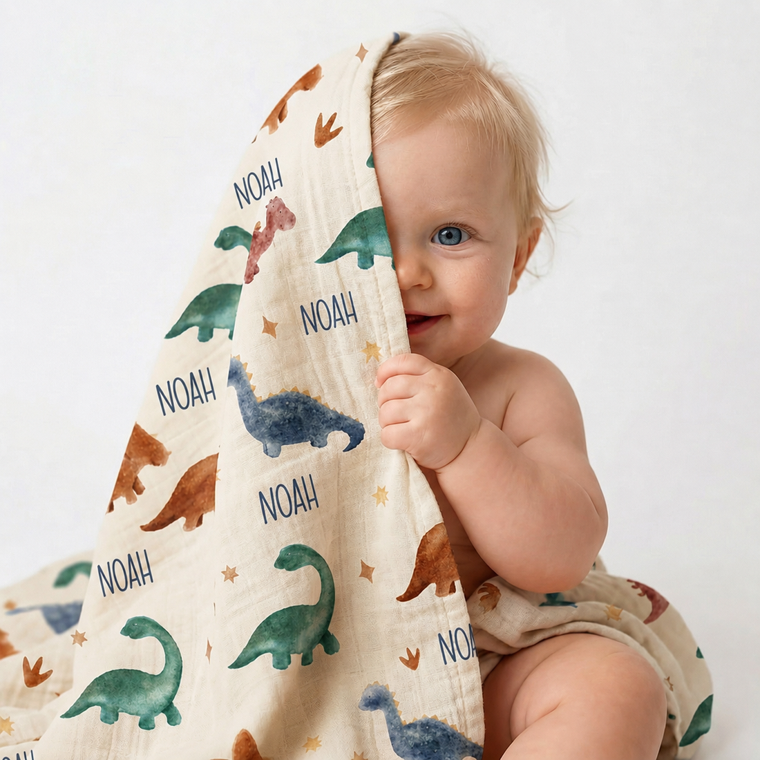 Couverture bébé personnalisée en mousseline 100 % coton