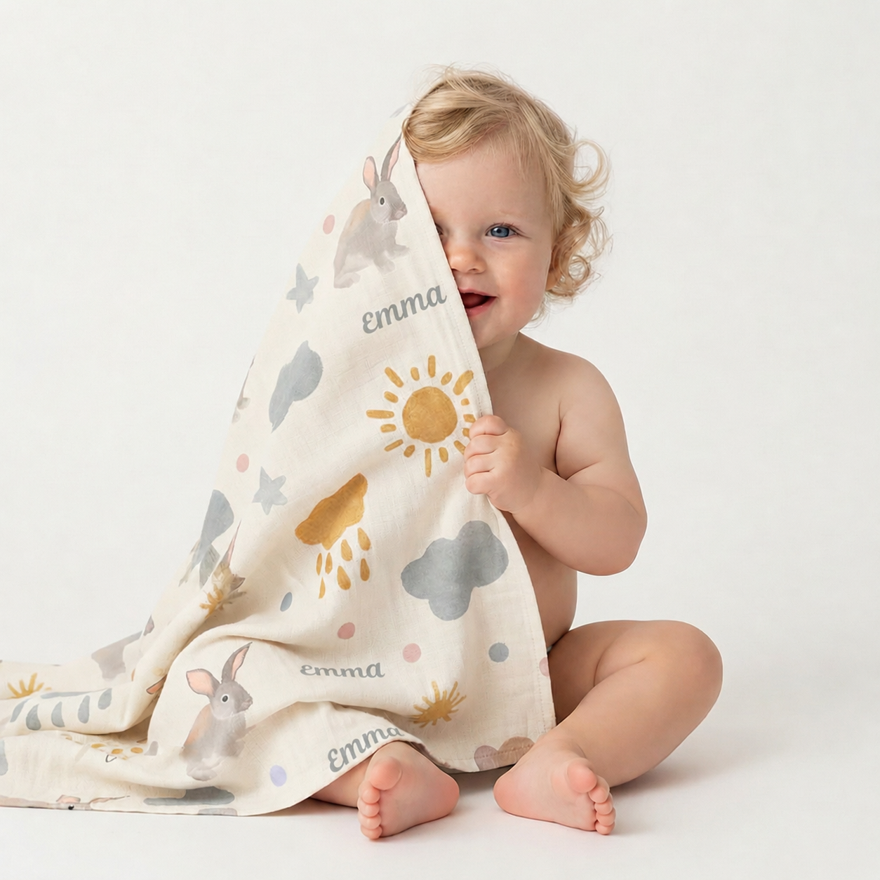 Coperta per neonati in musola di cotone 100% personalizzata (Copia)