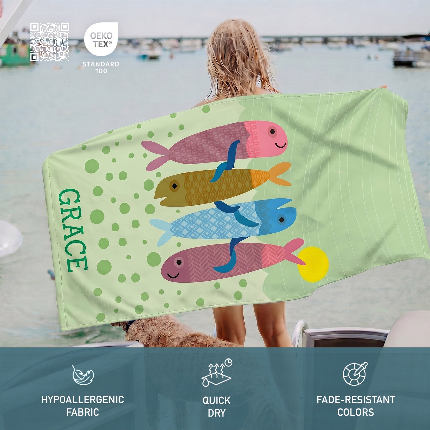 Personalized “Sea Joy” Series Beach Towel – Bonibomlab Special Collection