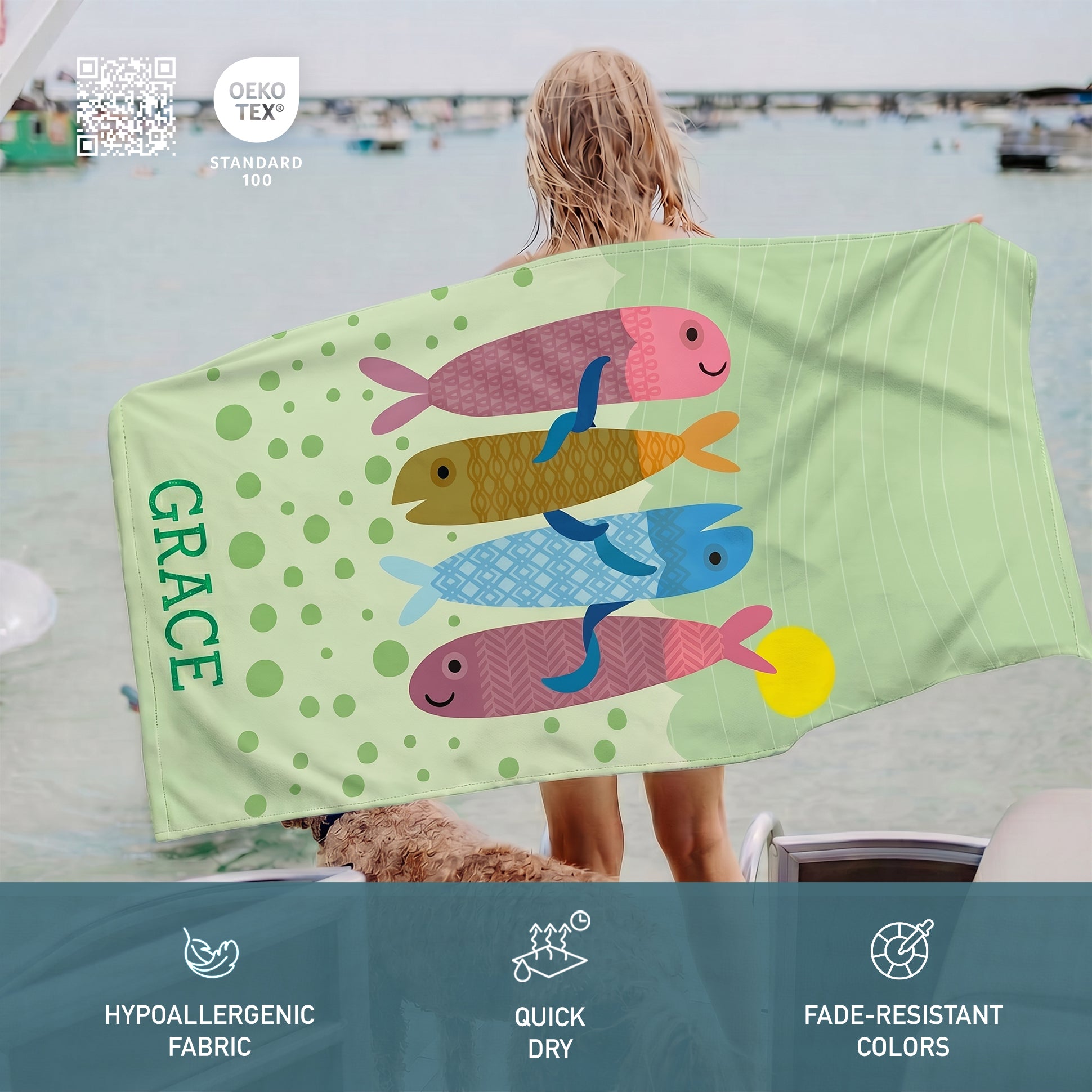 Personalized “Sea Joy” Series Beach Towel – Bonibomlab Special Collection