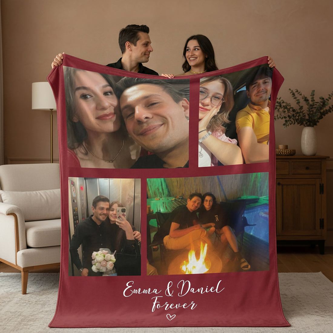 Couverture Warmie™ pour couple avec collage photo