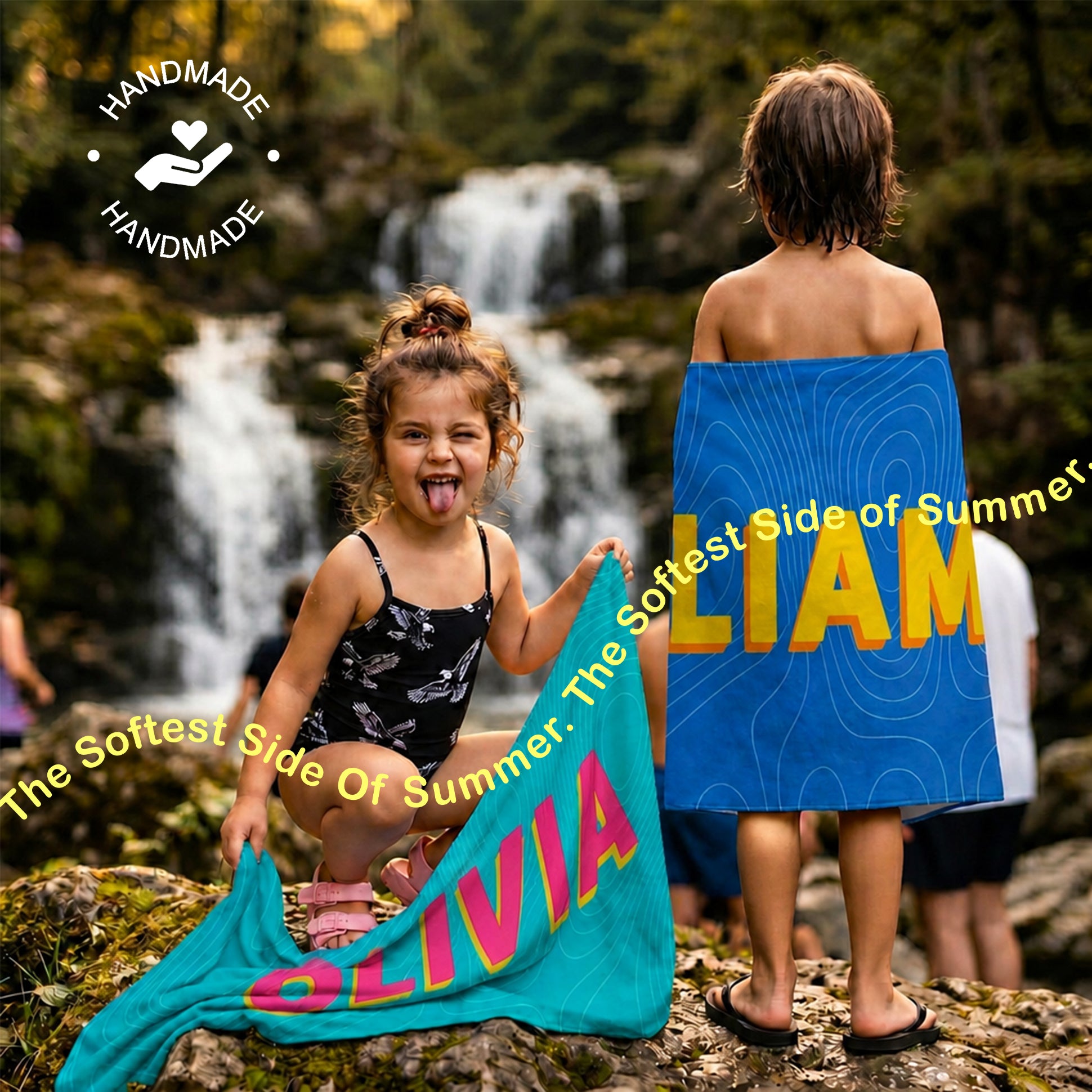 Personalized "Color Splash" Beach Towel