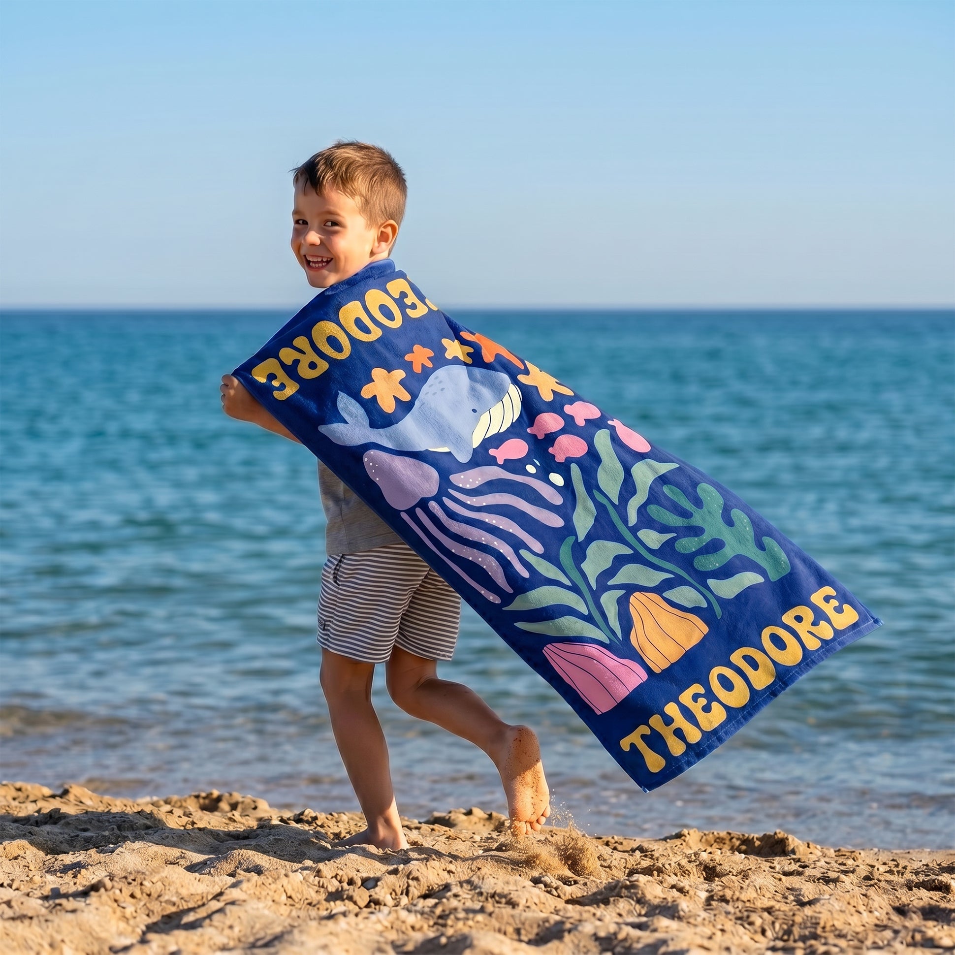 Personalized "Ocean Friends" Kids Towel