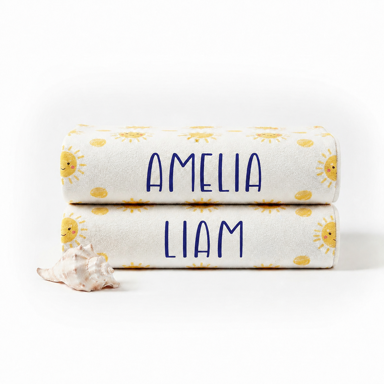 Personalized “Smiling Sun” Retro Kids Towel