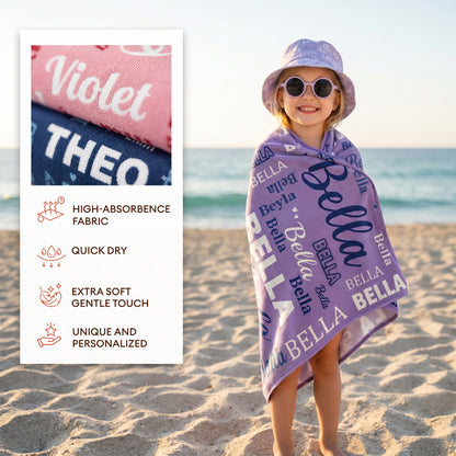 Personalized “Name Celebration” Series Beach Towel-Bonibomlab Special Collection