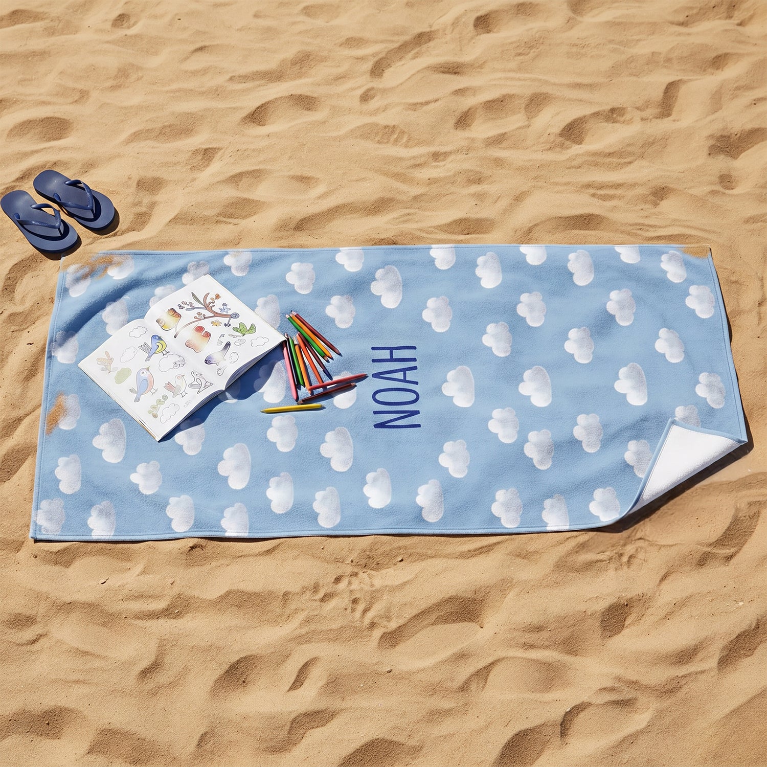 ☁️ Bonibomlab Cloud Collection | Personalized Beach Towel with Name