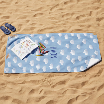 ☁️ Bonibomlab Cloud Collection | Personalized Beach Towel with Name