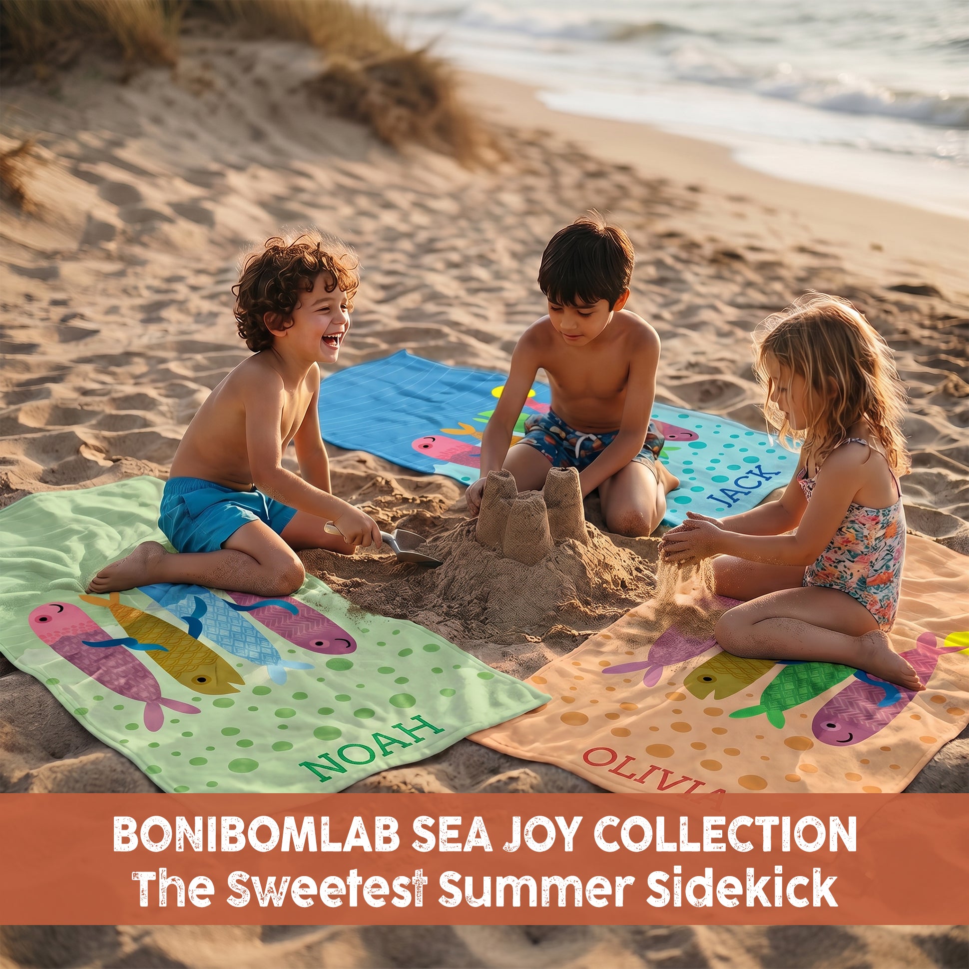 Personalized “Sea Joy” Series Beach Towel – Bonibomlab Special Collection