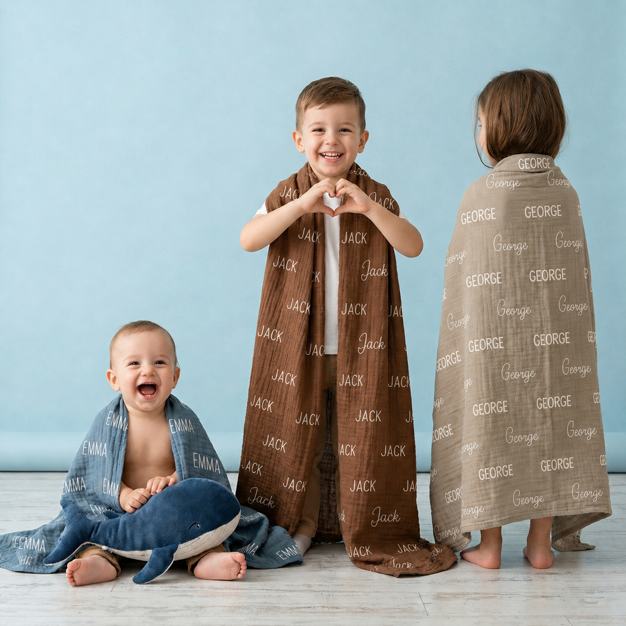 Couverture bébé personnalisée en mousseline 100 % coton