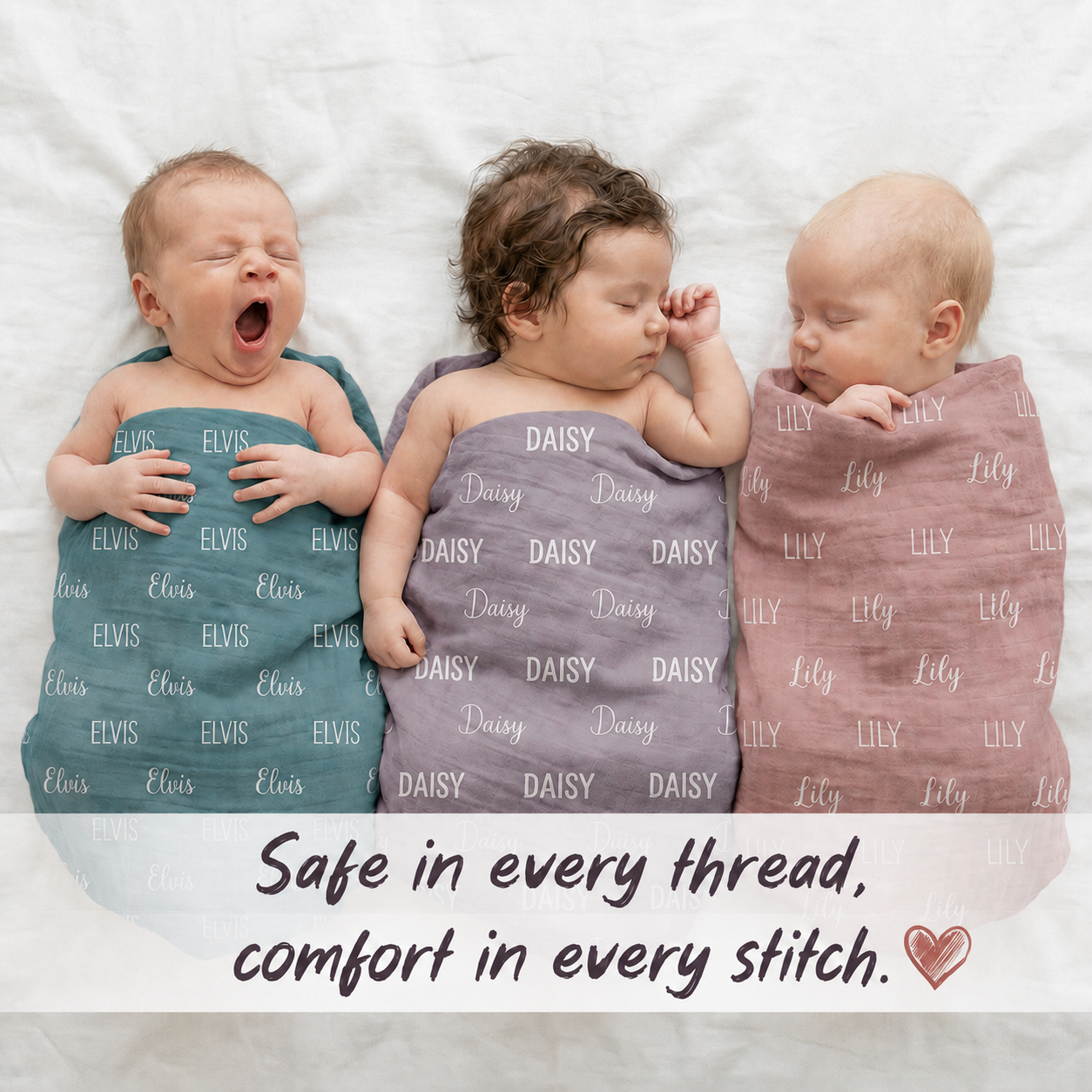 Couverture bébé personnalisée en mousseline 100 % coton
