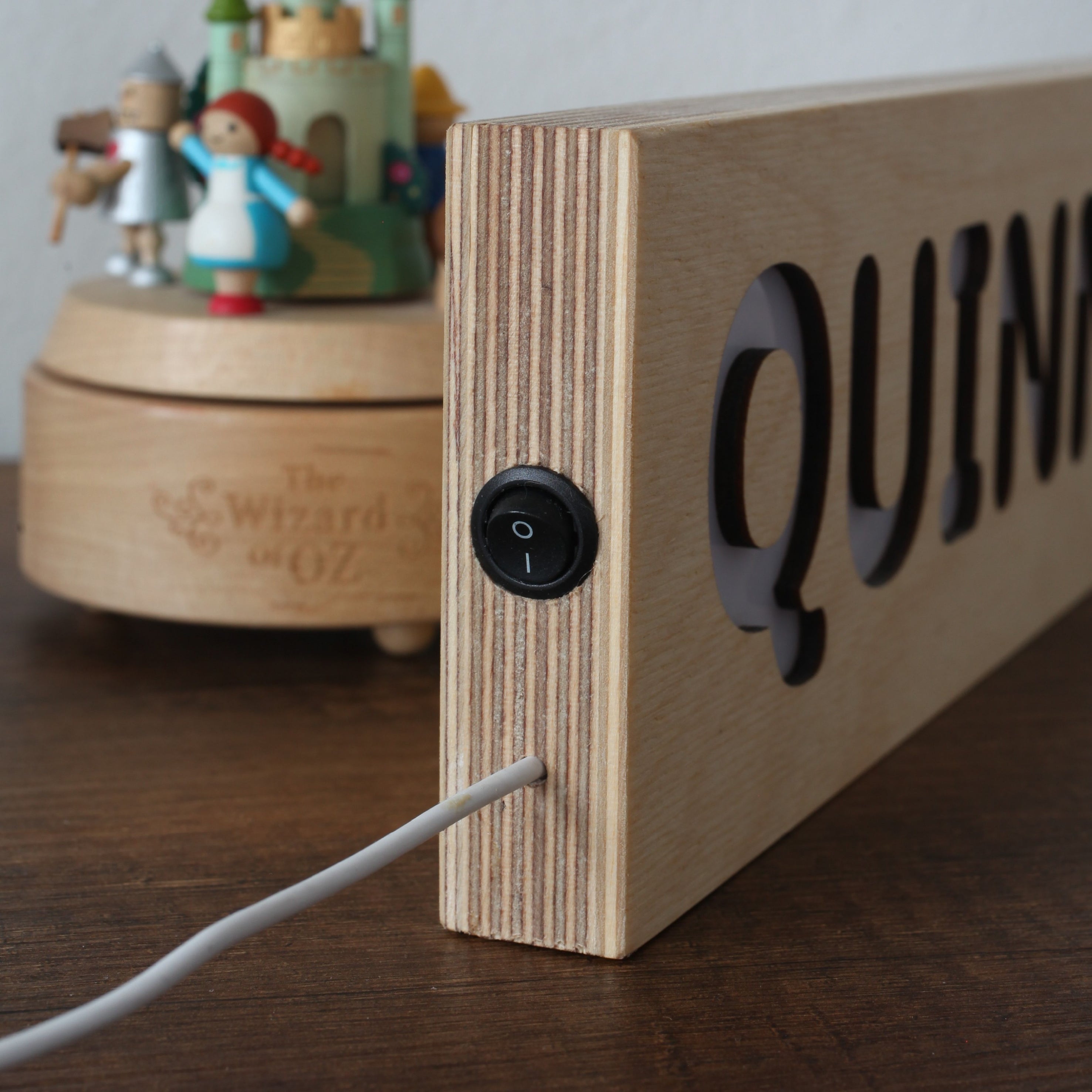 PERSONALIZED BIRCH WOOD KIDS NIGHT LIGHT