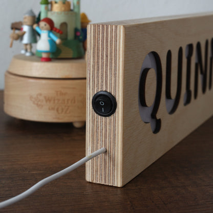 PERSONALIZED BIRCH WOOD KIDS NIGHT LIGHT