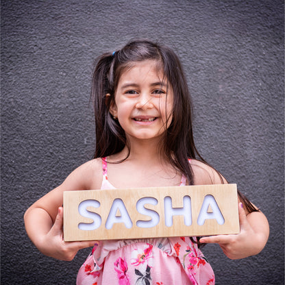 PERSONALIZED BIRCH WOOD KIDS NIGHT LIGHT