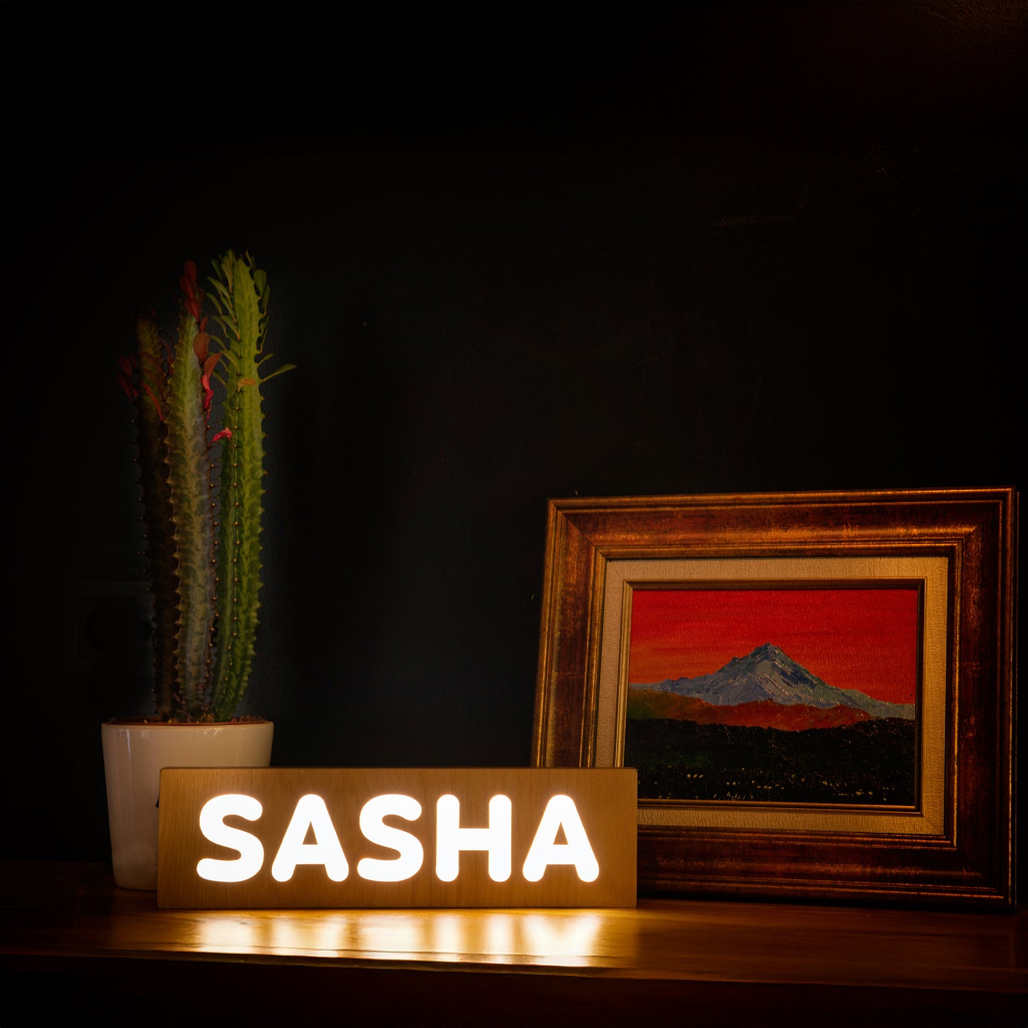 PERSONALIZED BIRCH WOOD KIDS NIGHT LIGHT