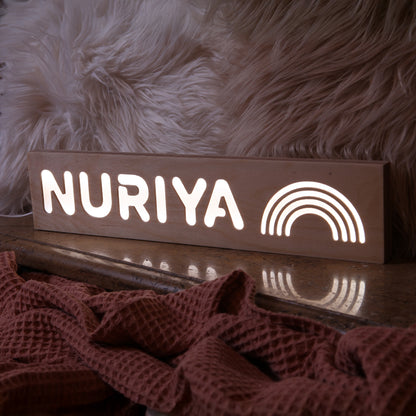 PERSONALIZED BIRCH WOOD KIDS NIGHT LIGHT